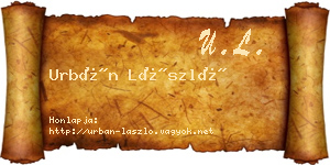 Urbán László névjegykártya